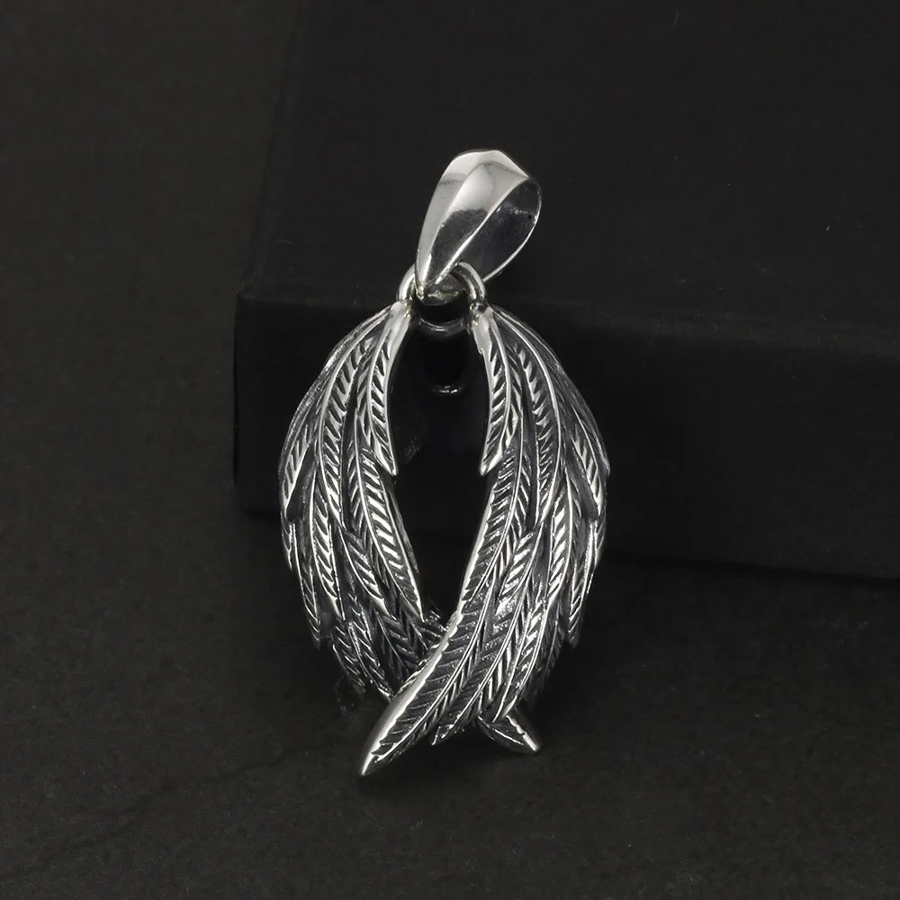 Silver Raven Wings Pendant