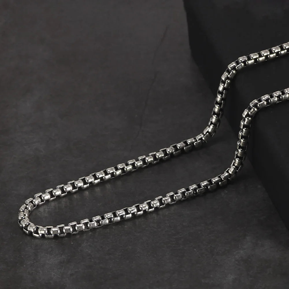 20inch Sterling Silver Thickened Round Box Chain