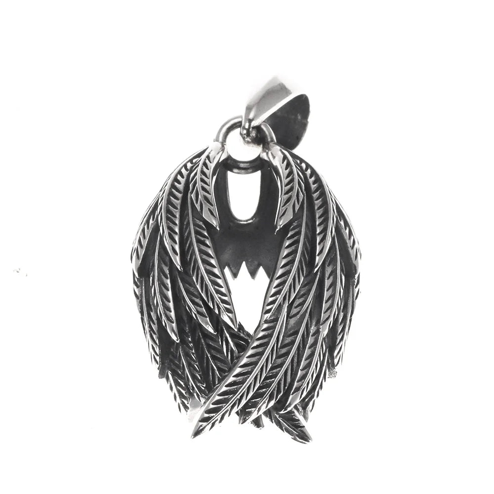 Silver Raven Wings Pendant