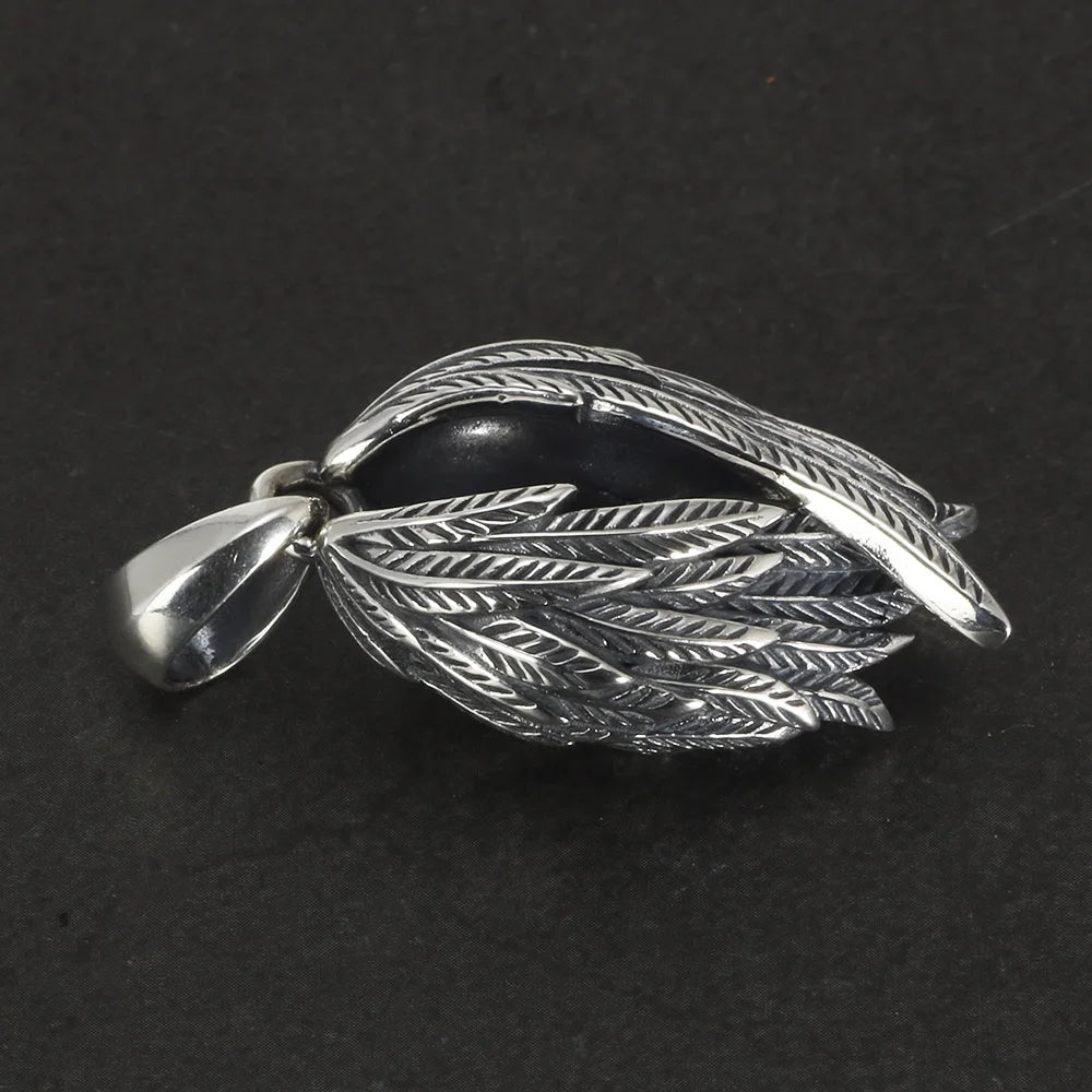 Silver Raven Wings Pendant