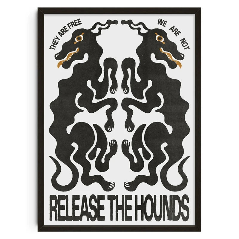 Release the hounds - Vintage Retro Abstract Print Poster