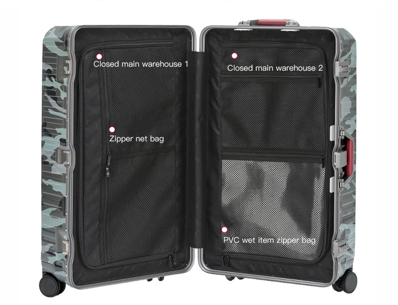 Wide Handle Reinforced Suitcase