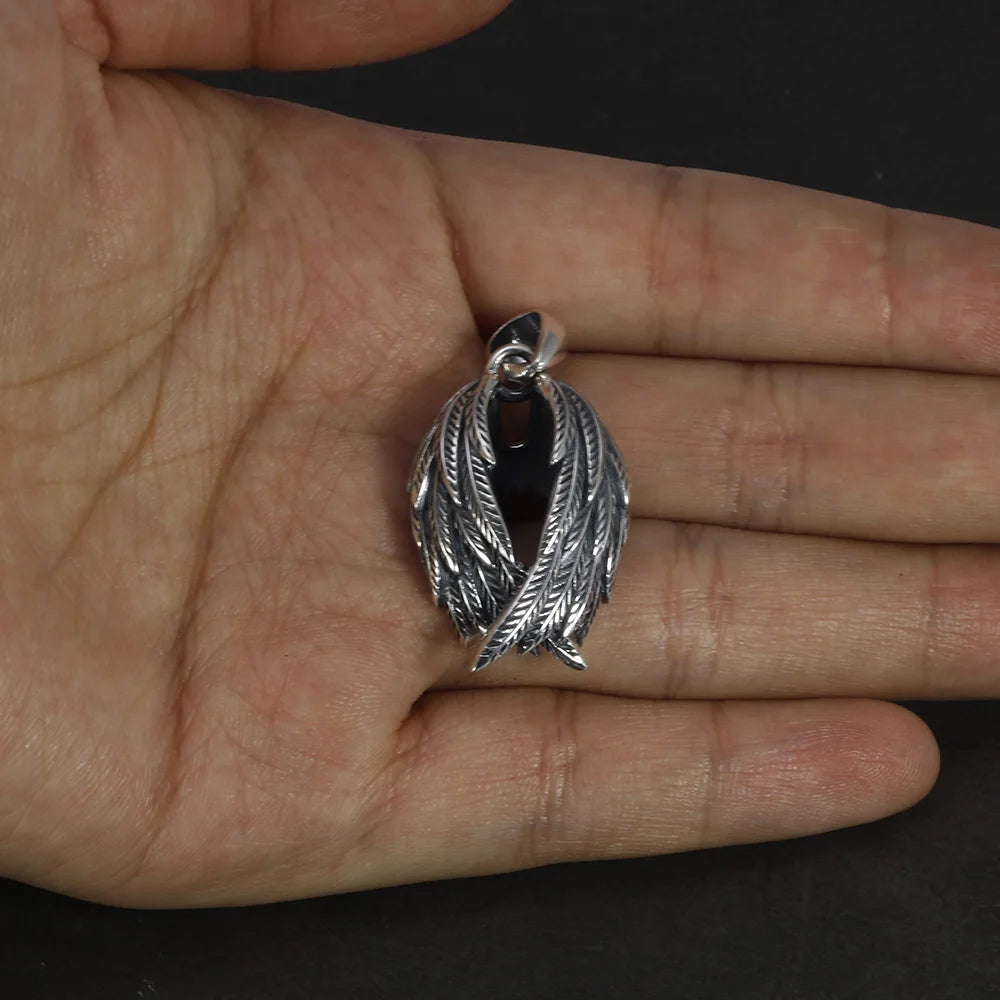 Silver Raven Wings Pendant
