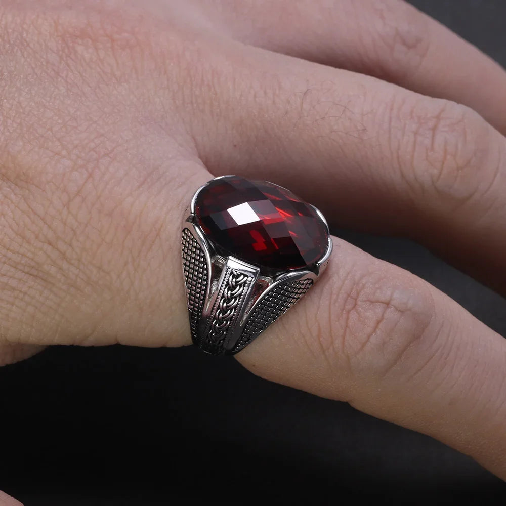 Red Zircon Turkish Ring