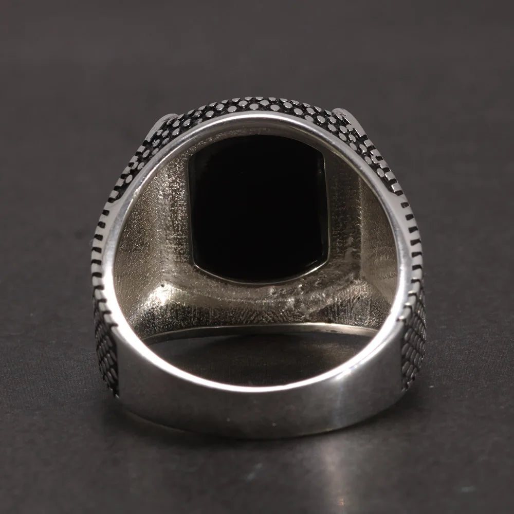 Black Onyx Turkish Signet Ring