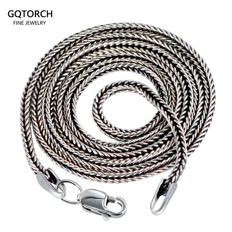 19inch 925 Sterling Silver Foxtail Chain