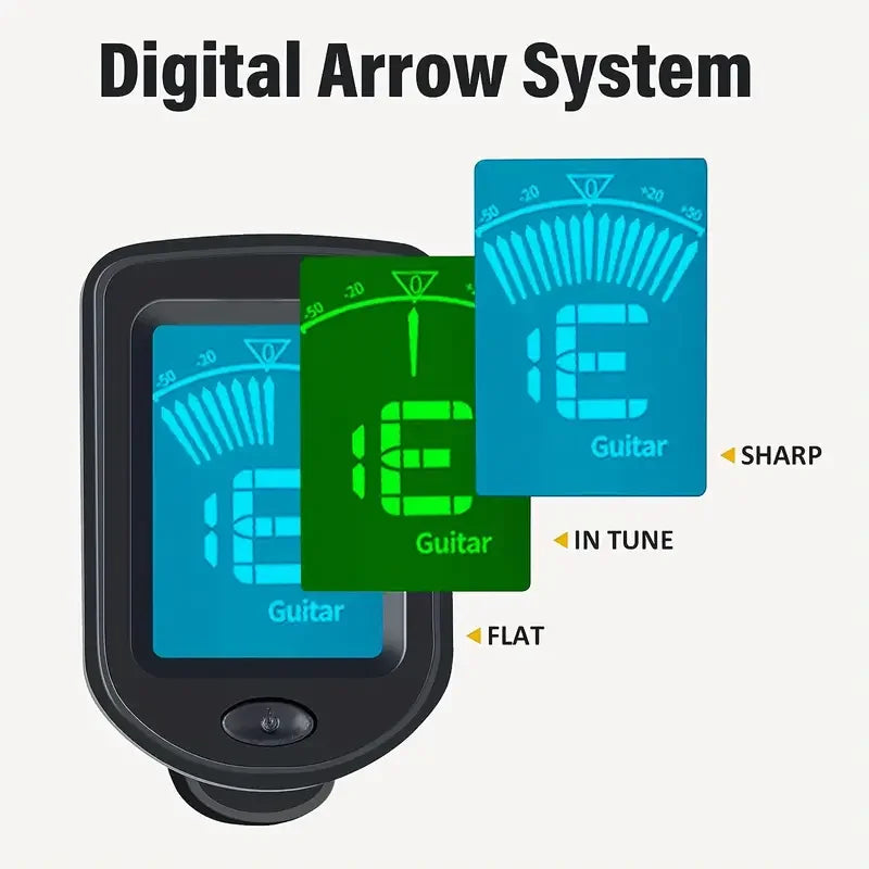 Clip-on Guitar Tuner with 360° Rotatable Display