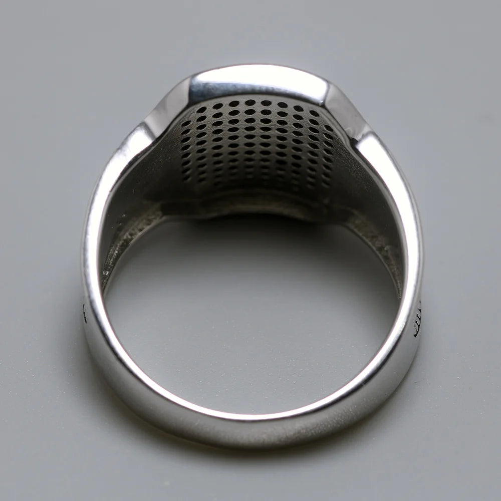 Black Zircon Embedded Ring
