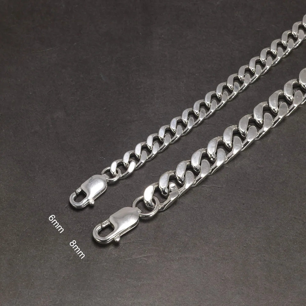 17cm Sterling Silver Cuban Bracelets
