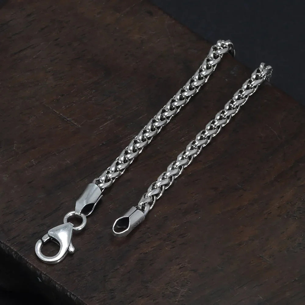 17cm Sterling Silver 3mm Braided Bracelet