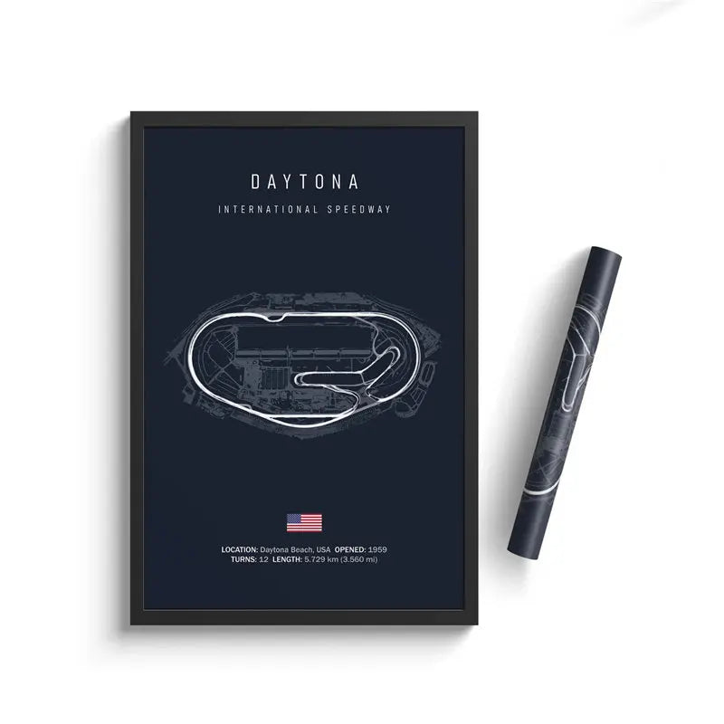 Daytona International Speedway - 12 turns - F1 Race Track Print
