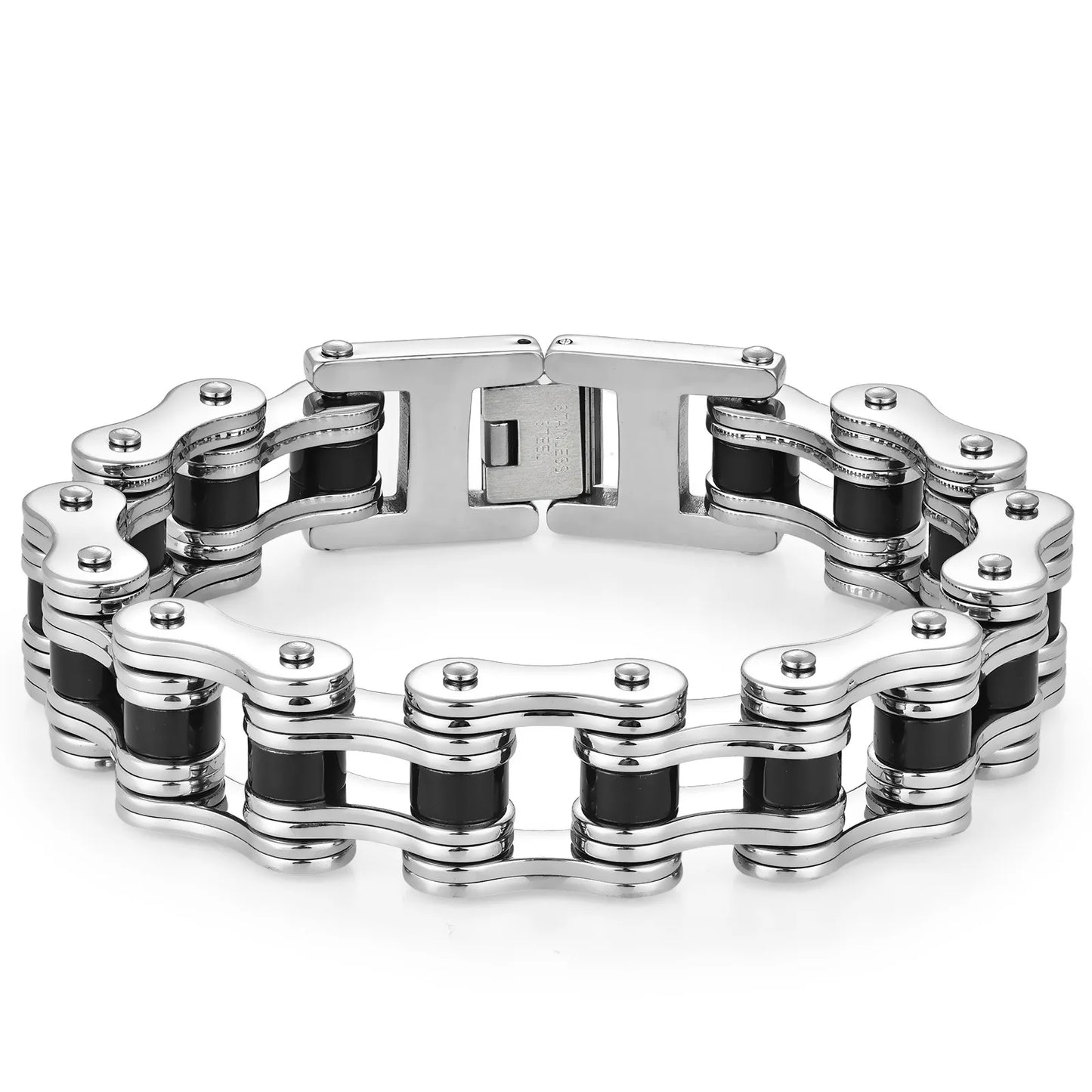 Steel Black Stainless Steel Bicycle Chain Bracelet