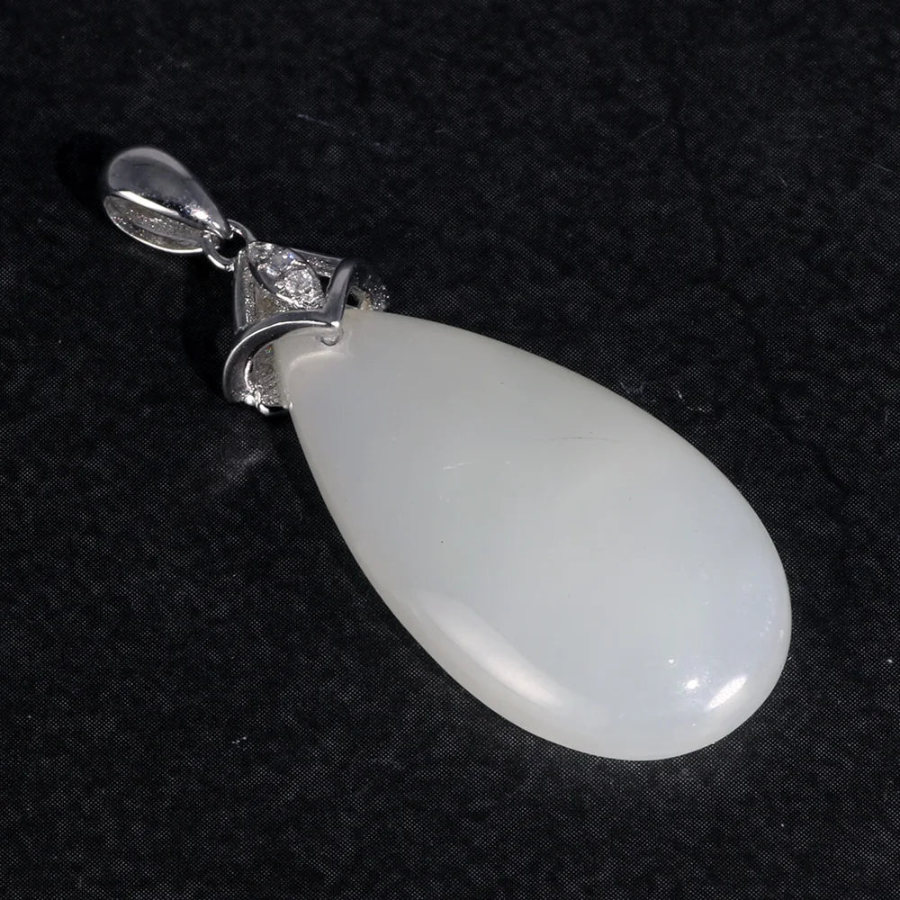 Natural Jade Gemstone - V Shaped Pendant (Style A)
