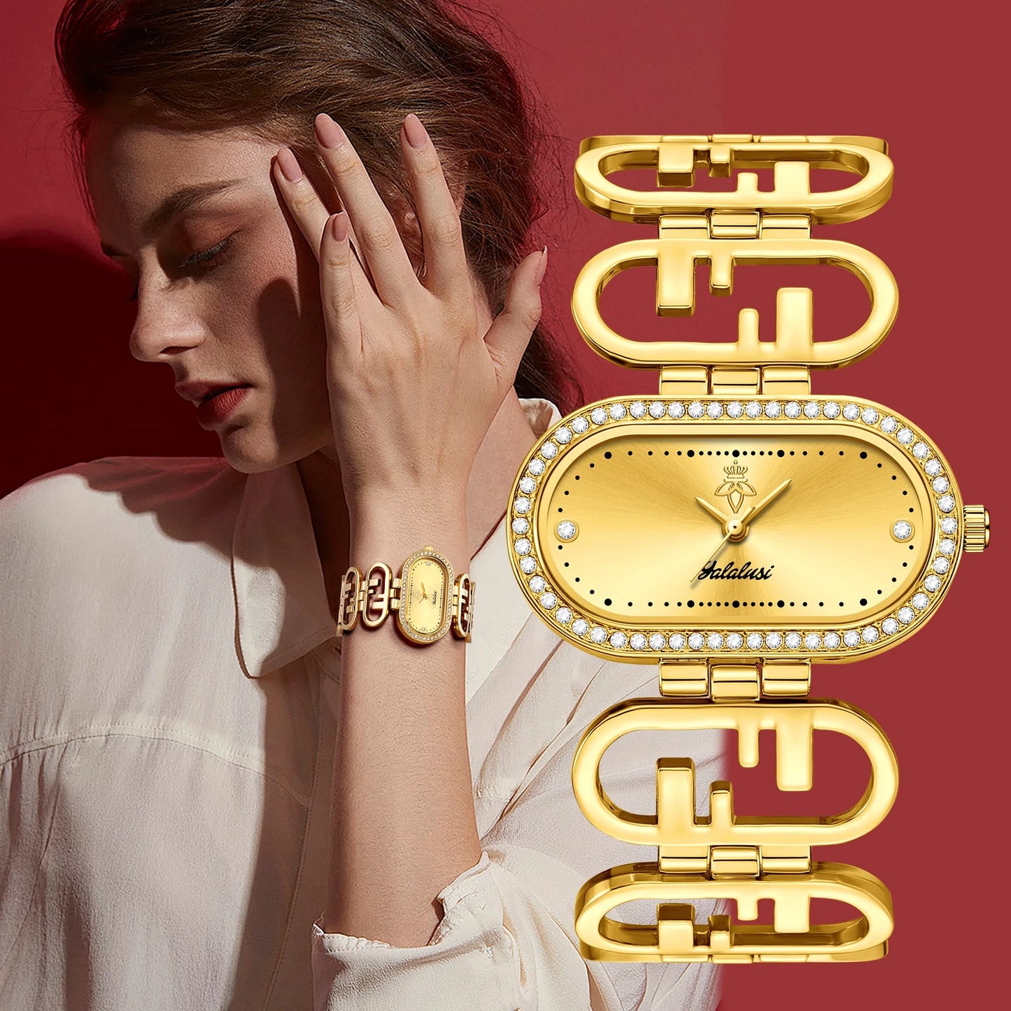 Yalalusi Oval Link Watch - Gold