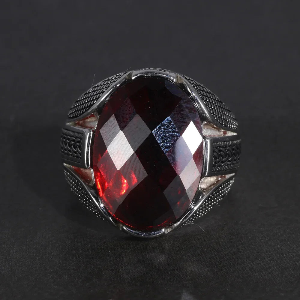 Red Zircon Turkish Ring