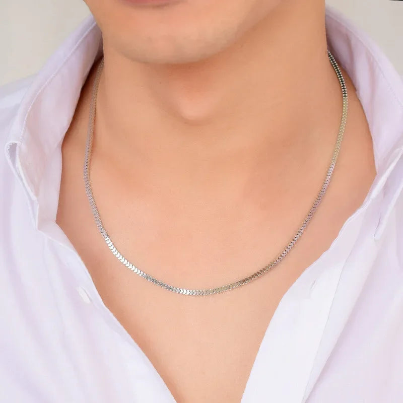 Sterling Silver Round & Square Snake Chain