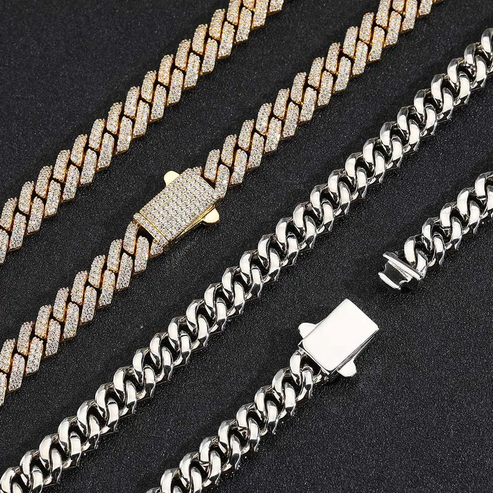 Cubic Zirconia Cuban Link Chains & Bracelets