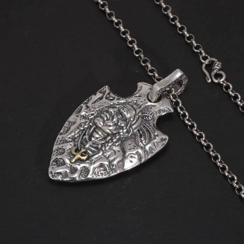 Indian Chief Eagle Shield Necklace