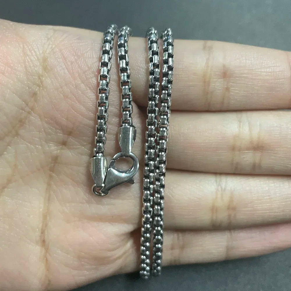 20inch Sterling Silver Thickened Round Box Chain