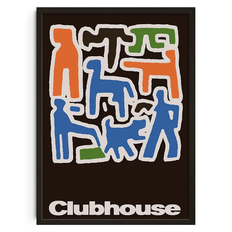 Clubhouse - Vintage Retro Abstract Print Poster