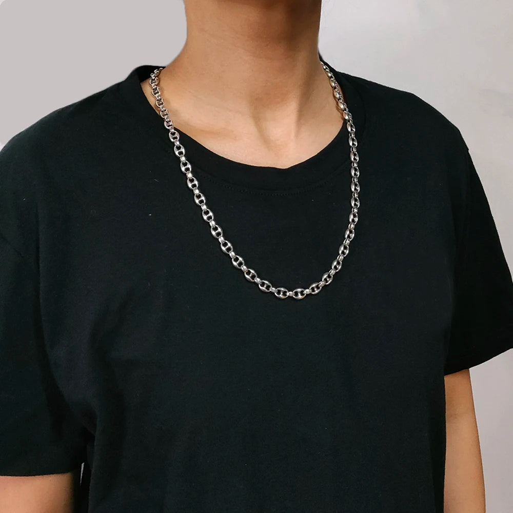 3XL - 60cm - Sterling Silver Coffee Bean Necklace