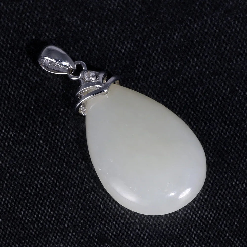 Natural Jade Gemstone - Cross Shaped Pendant (Style D)