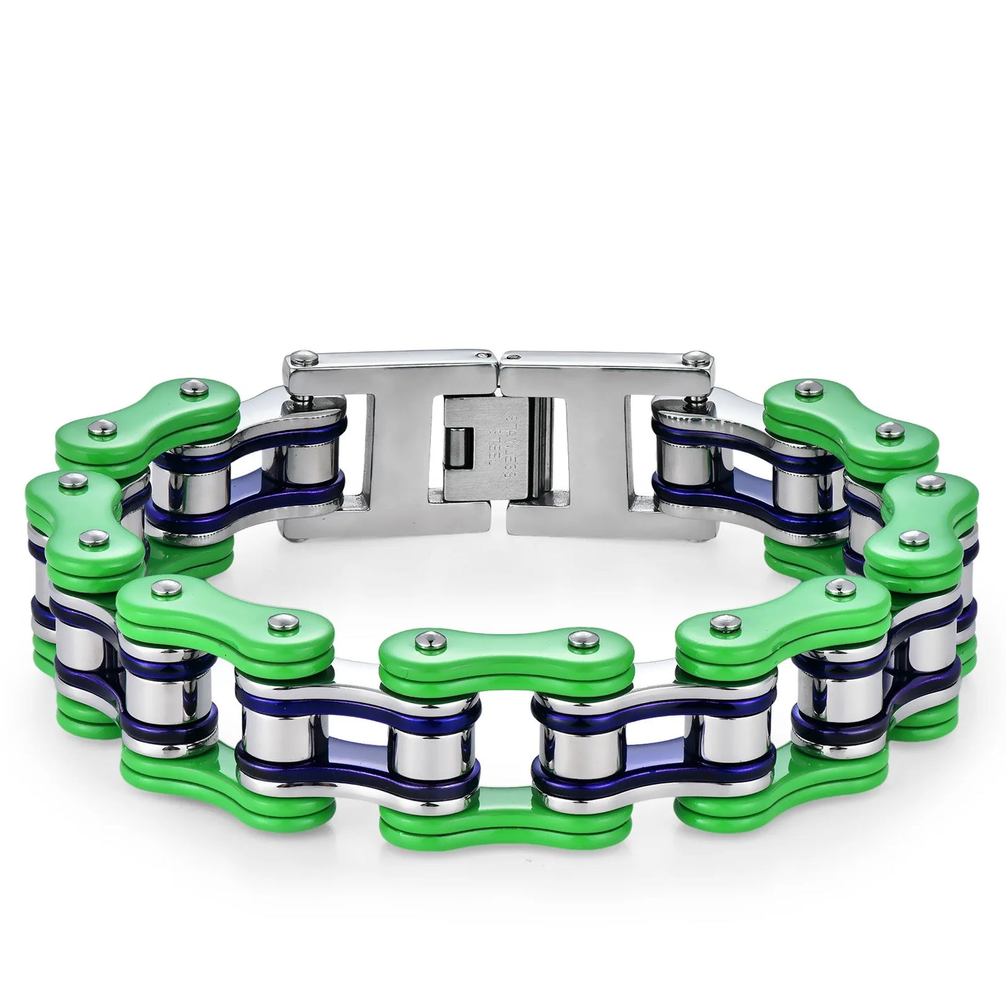Steel Green Stainless Steel Bicycle Chain Bracelets