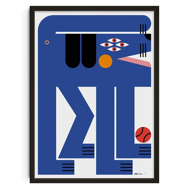Dog - Vintage Retro Abstract Print Poster