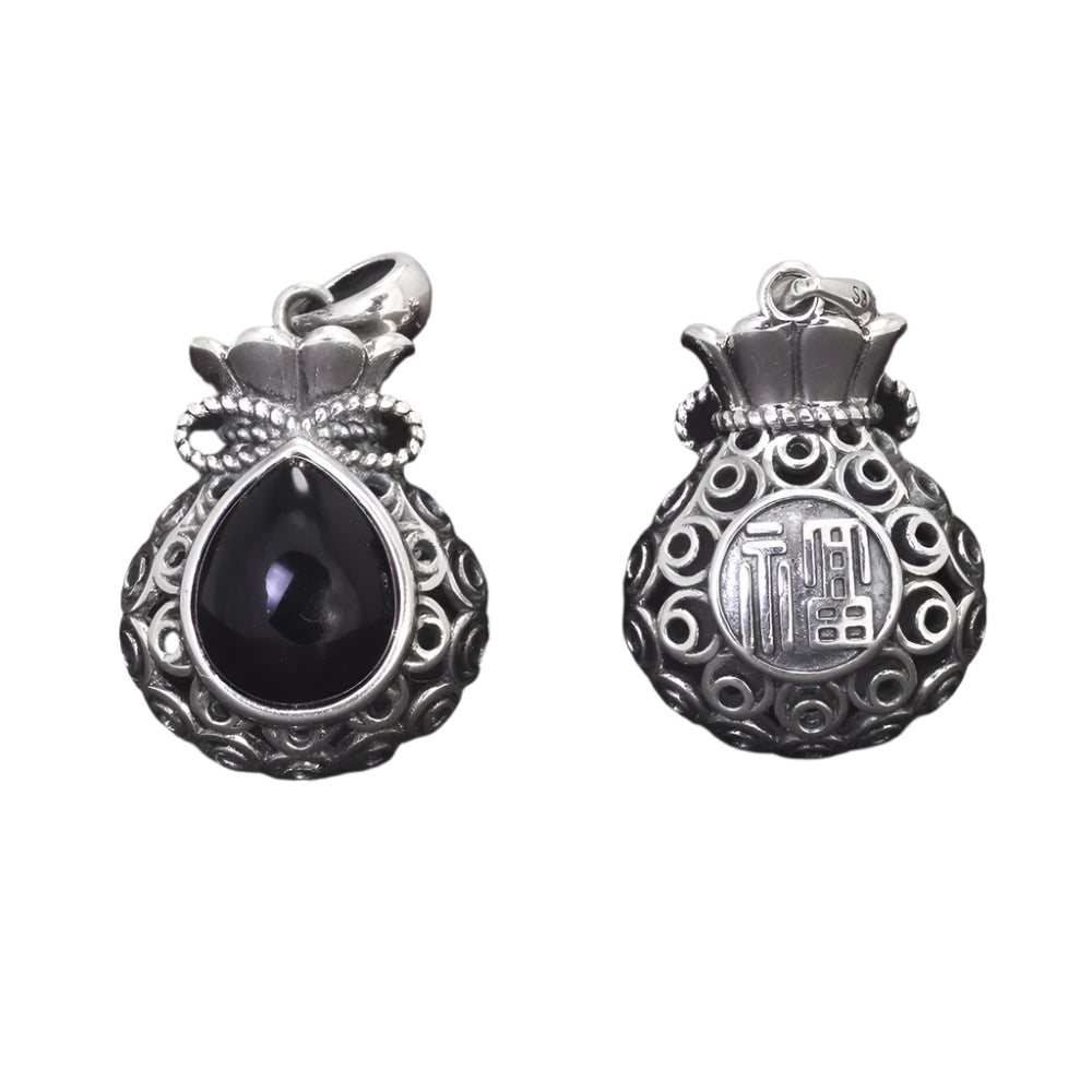 Agate Money Bag Pendant & Necklace