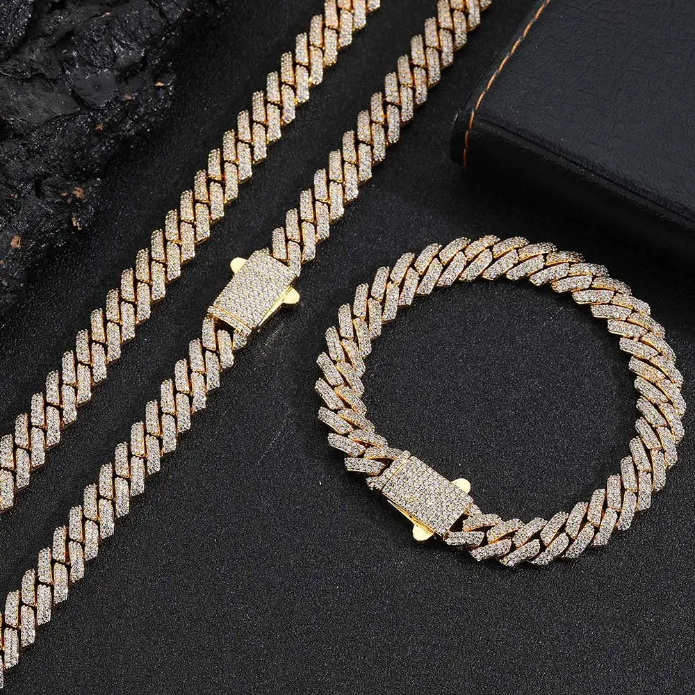 Cubic Zirconia Cuban Link Chains & Bracelets