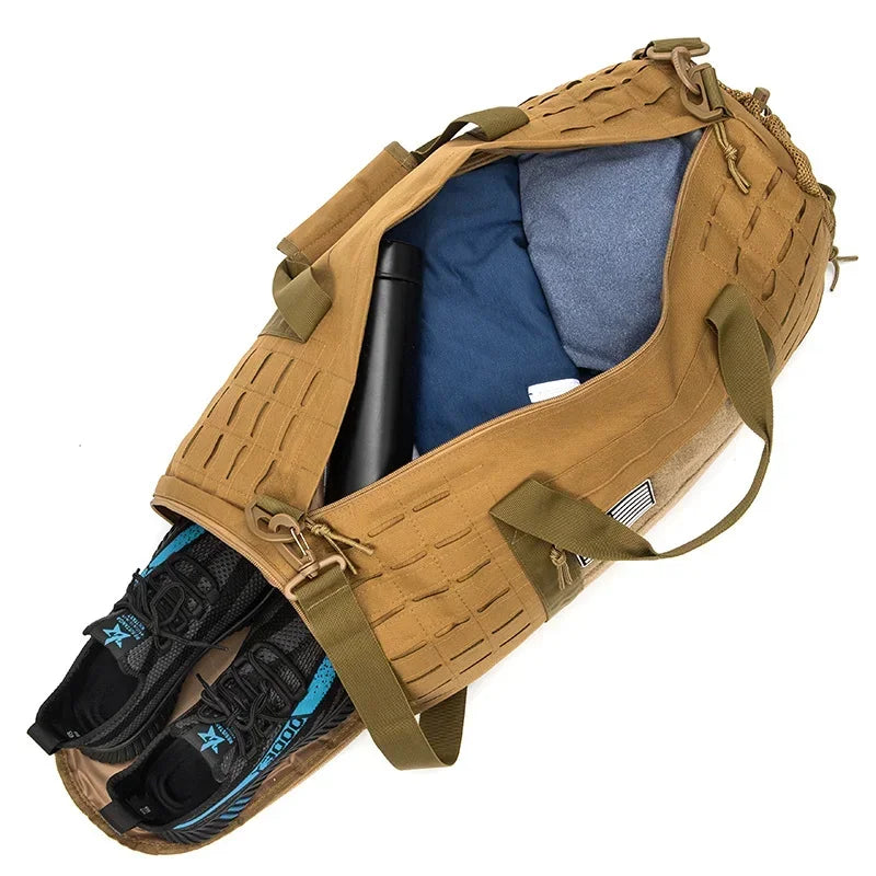 Tan 40L Tactical Fitness Duffle Bag