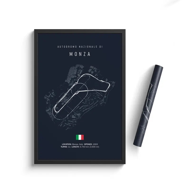 Monza Circuit A.K.A Autodromo Nazionale Monza - F1 Race Track Print