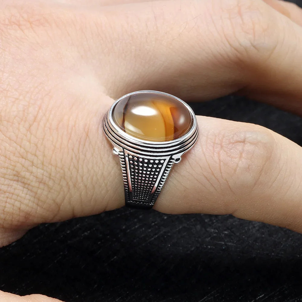 Sterling Silver Agate Ottoman Rings