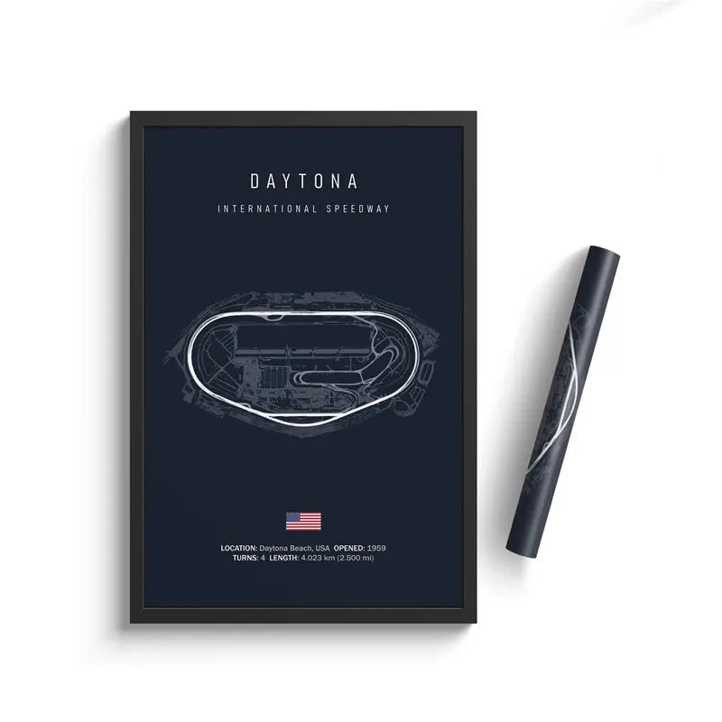 Daytona International Speedway - 4 turns - F1 Race Track Print