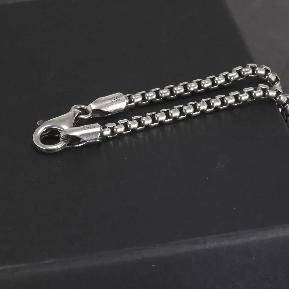 20inch Sterling Silver Thickened Round Box Chain