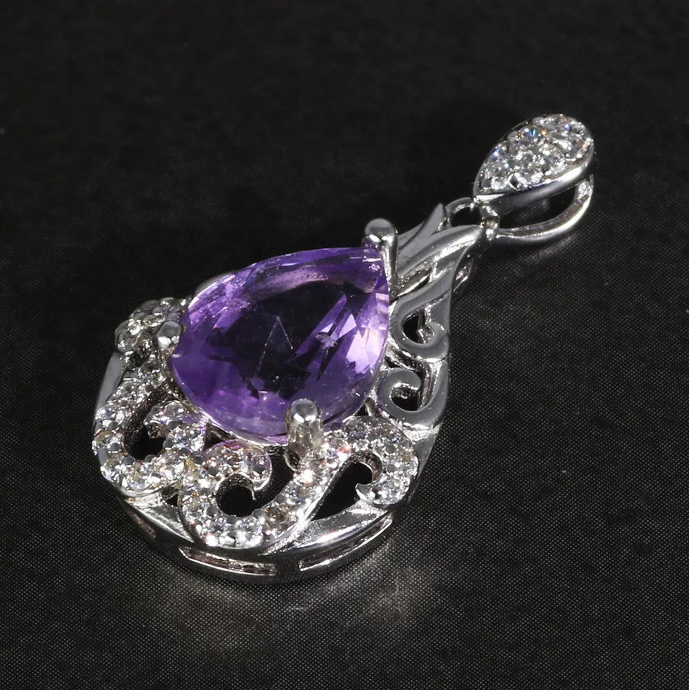 Amethyst Water Drop Pendant