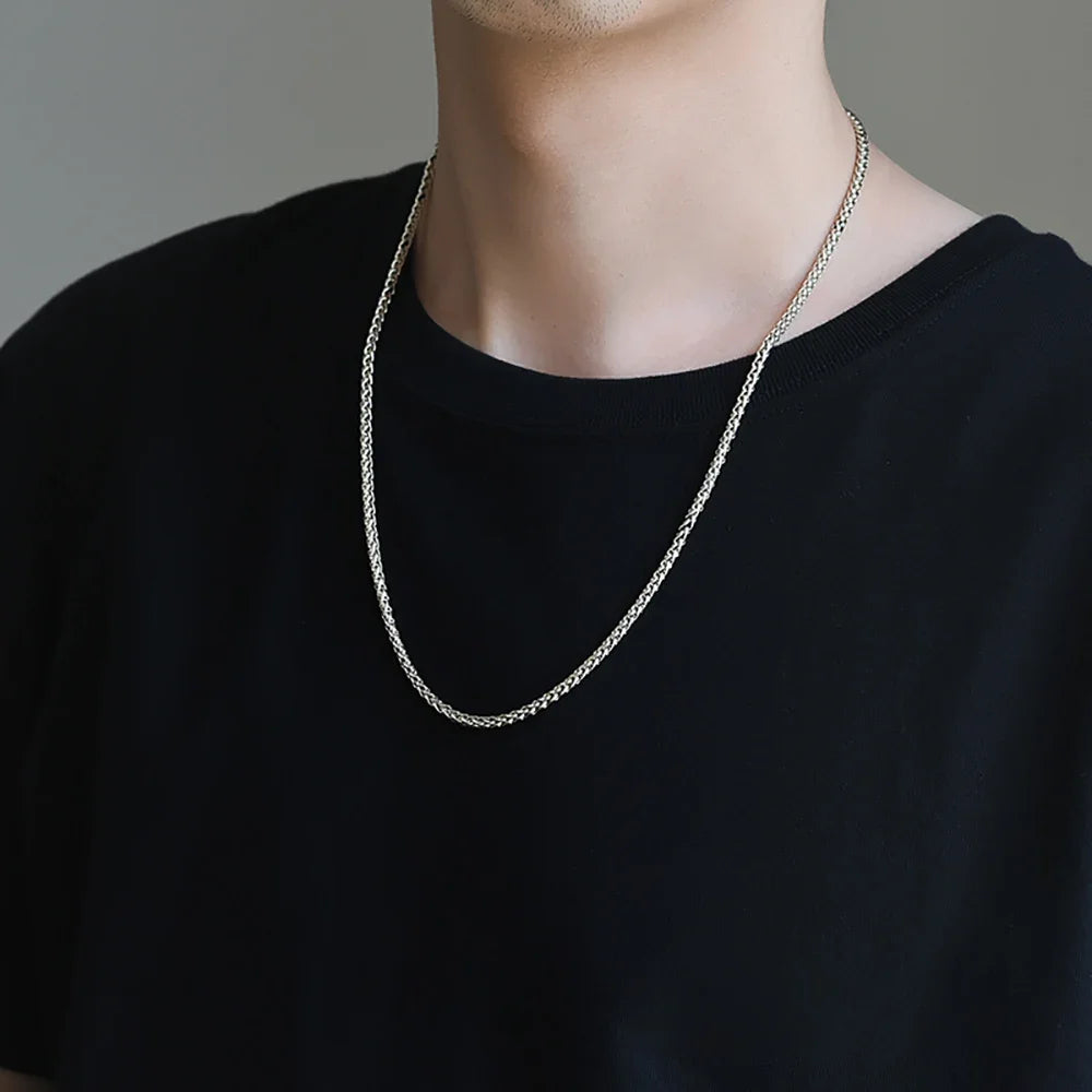 65cm Sterling Silver 3mm Braided Chain