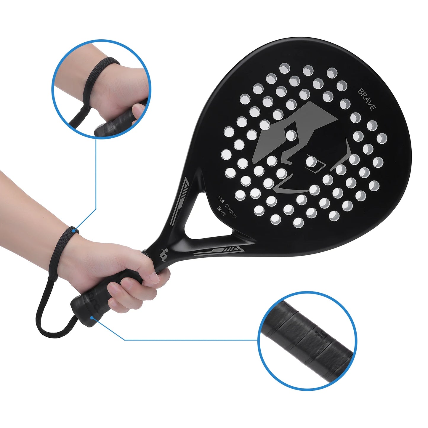 Black PR6 Padel Racket