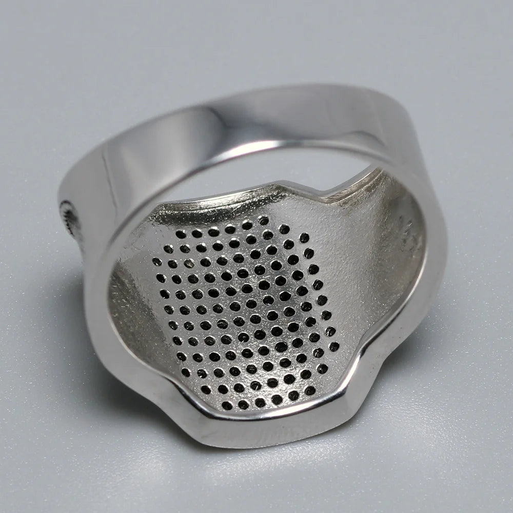 Black Zircon Embedded Ring