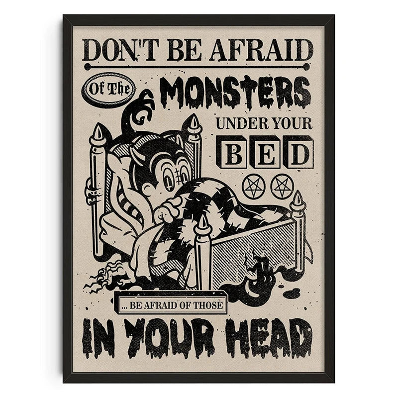 Warning! - Vintage Retro Abstract Print Poster