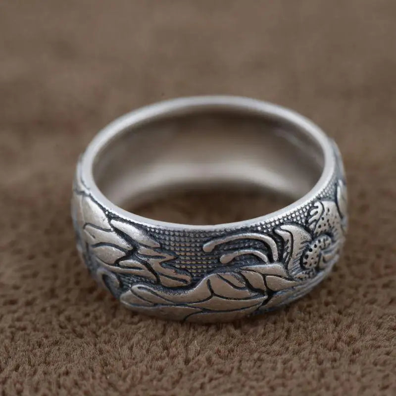 Silver Lotus Ring