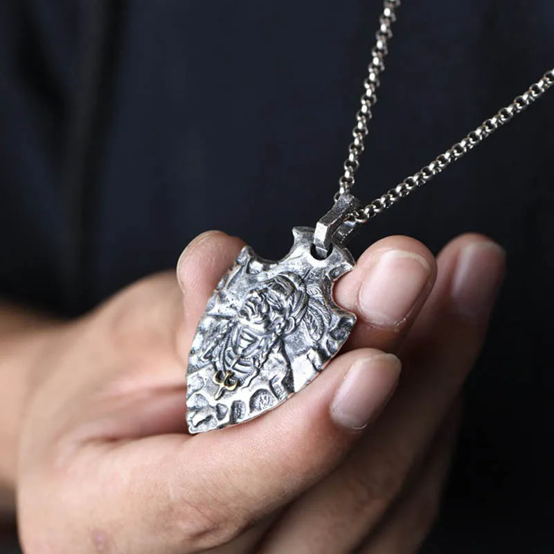 Indian Chief Eagle Shield Necklace