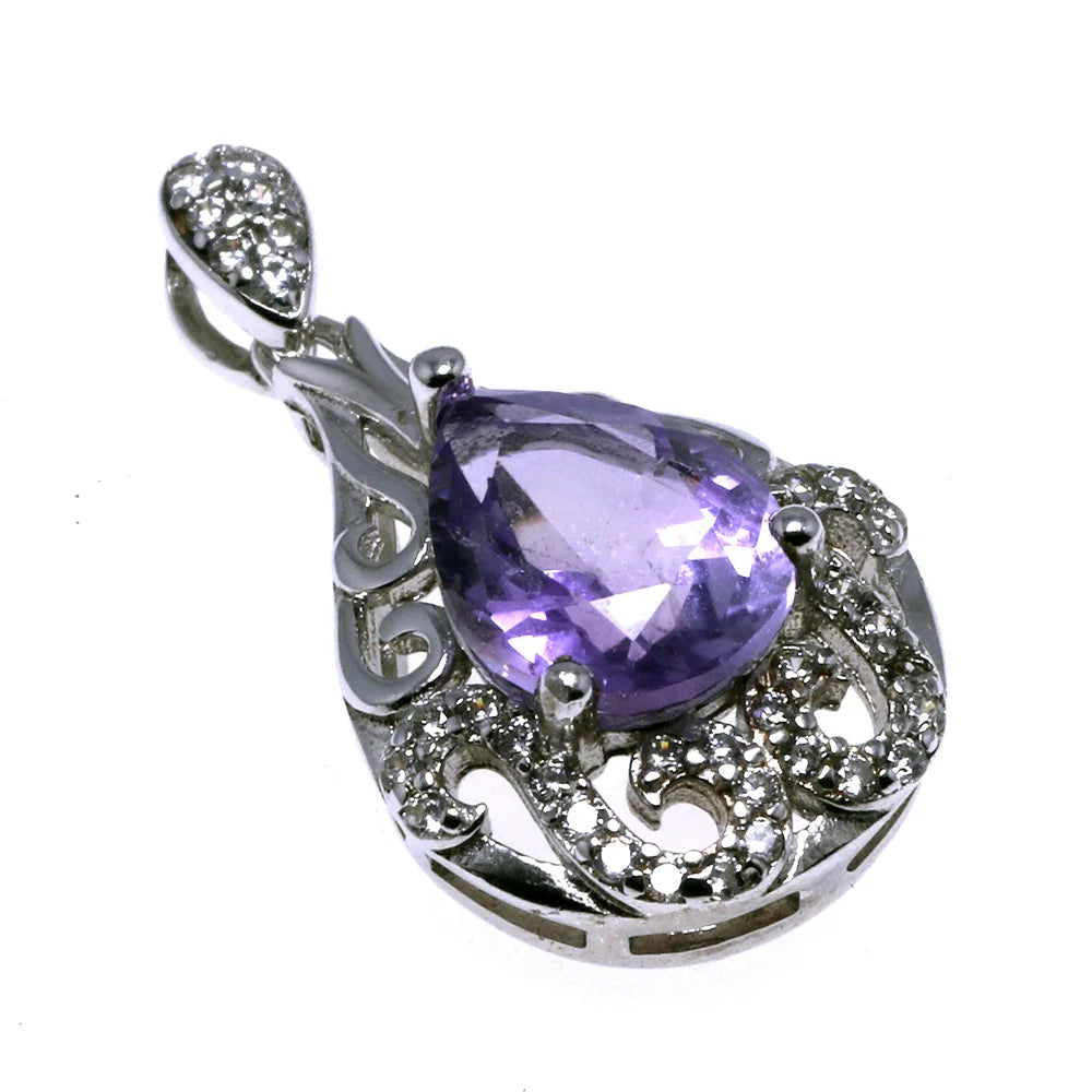 Amethyst Water Drop Pendant