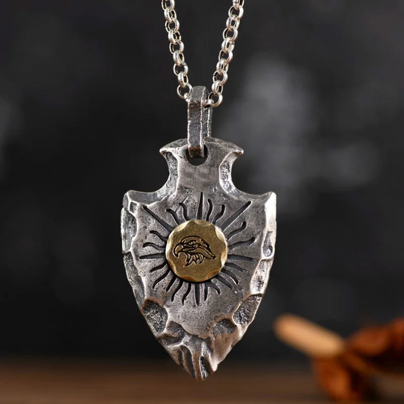 Indian Chief Eagle Shield Necklace