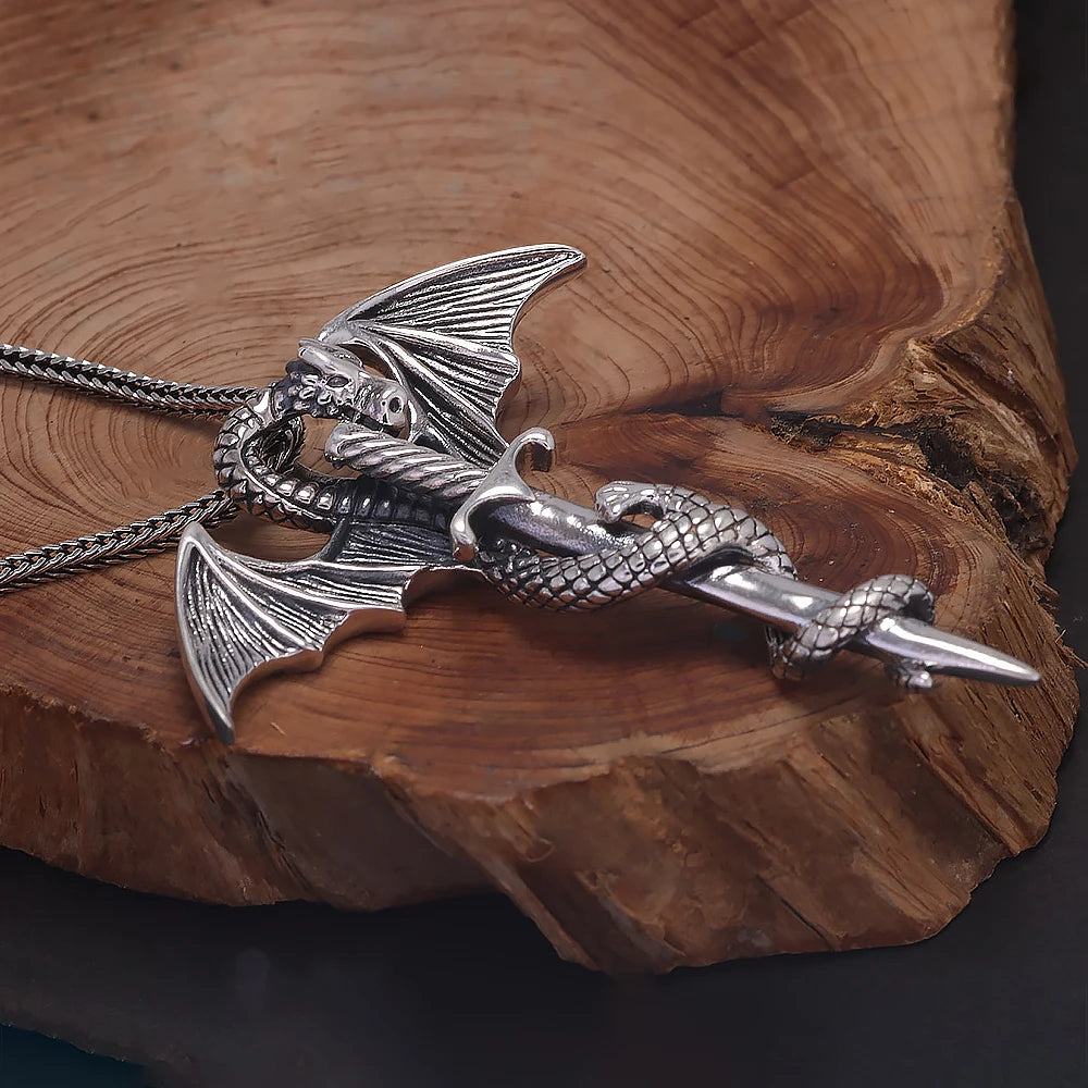 Dragon & Sword Dragon Pendant and Necklace