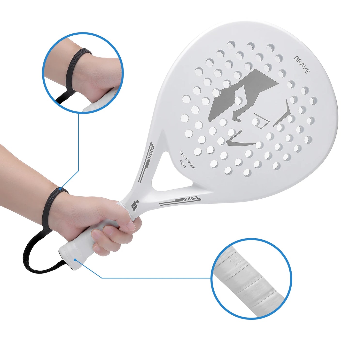 White PR6 Padel Racket