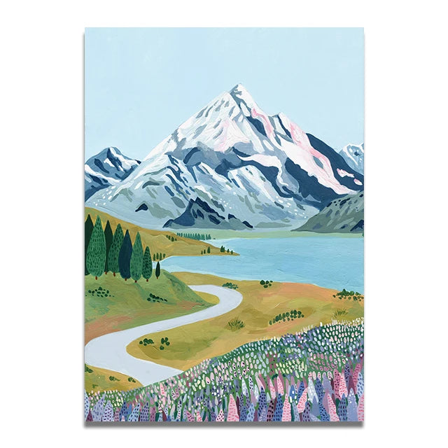 Winding mountain road - Travel Art Print Poster