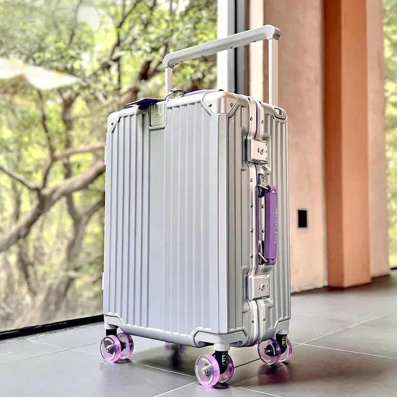 Silver & Purple Off-Road Wheel Suitcase