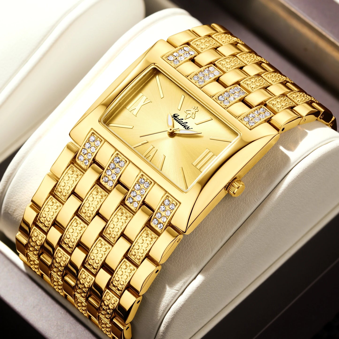 Yalalusi Quartz Crystal Band Watch - Gold
