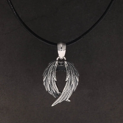 Silver Raven Wings Pendant